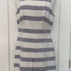 J CREW sleeveless blue and ivory dress